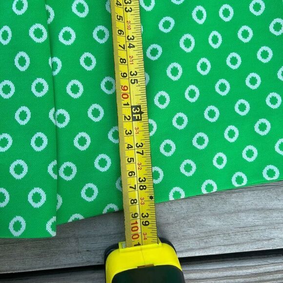 Vintage 60s De Saix Neon Green Vibrant Polka Dot Maxi Belted Dress - Picture 7 of 7